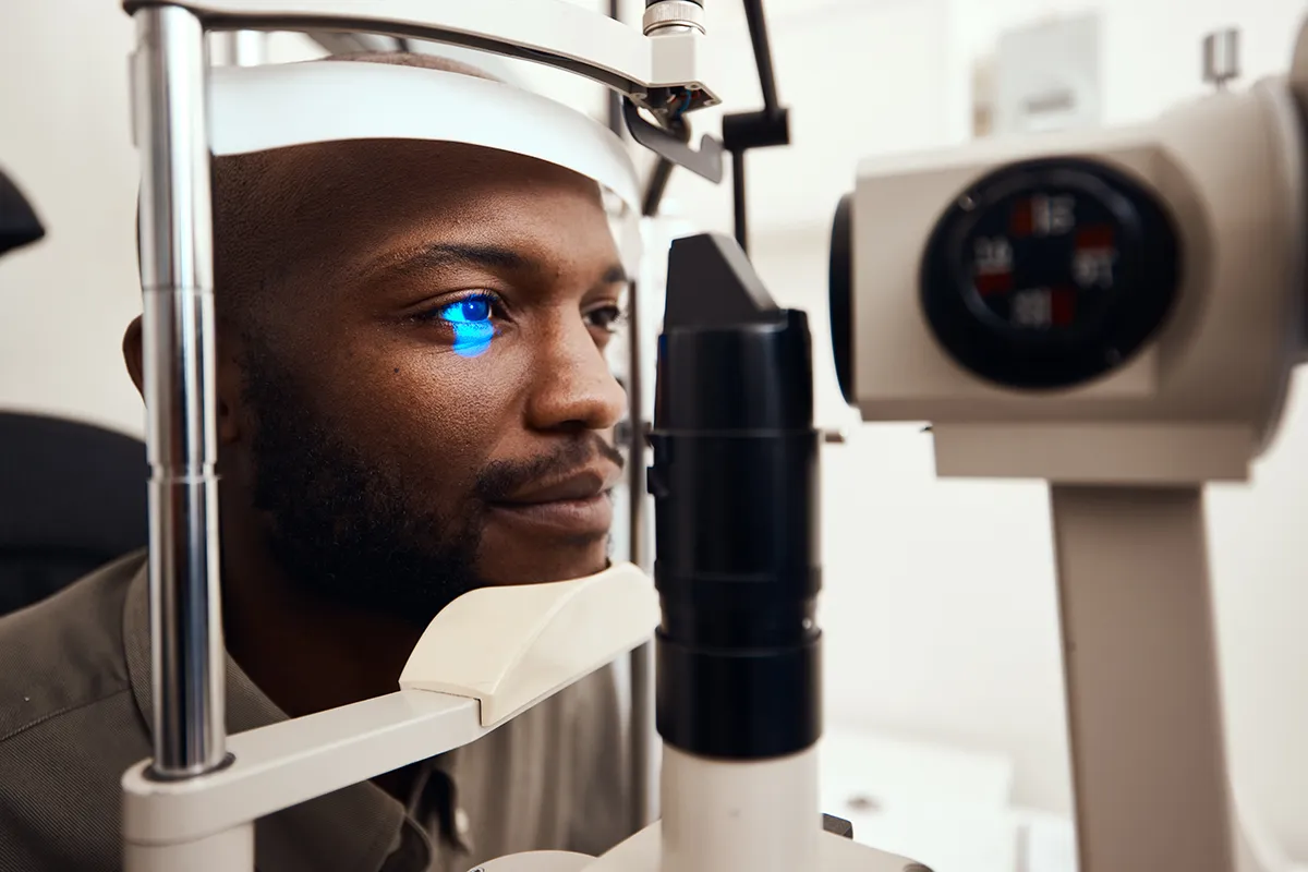 a man getting an eye exam